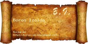 Boros Izolda névjegykártya